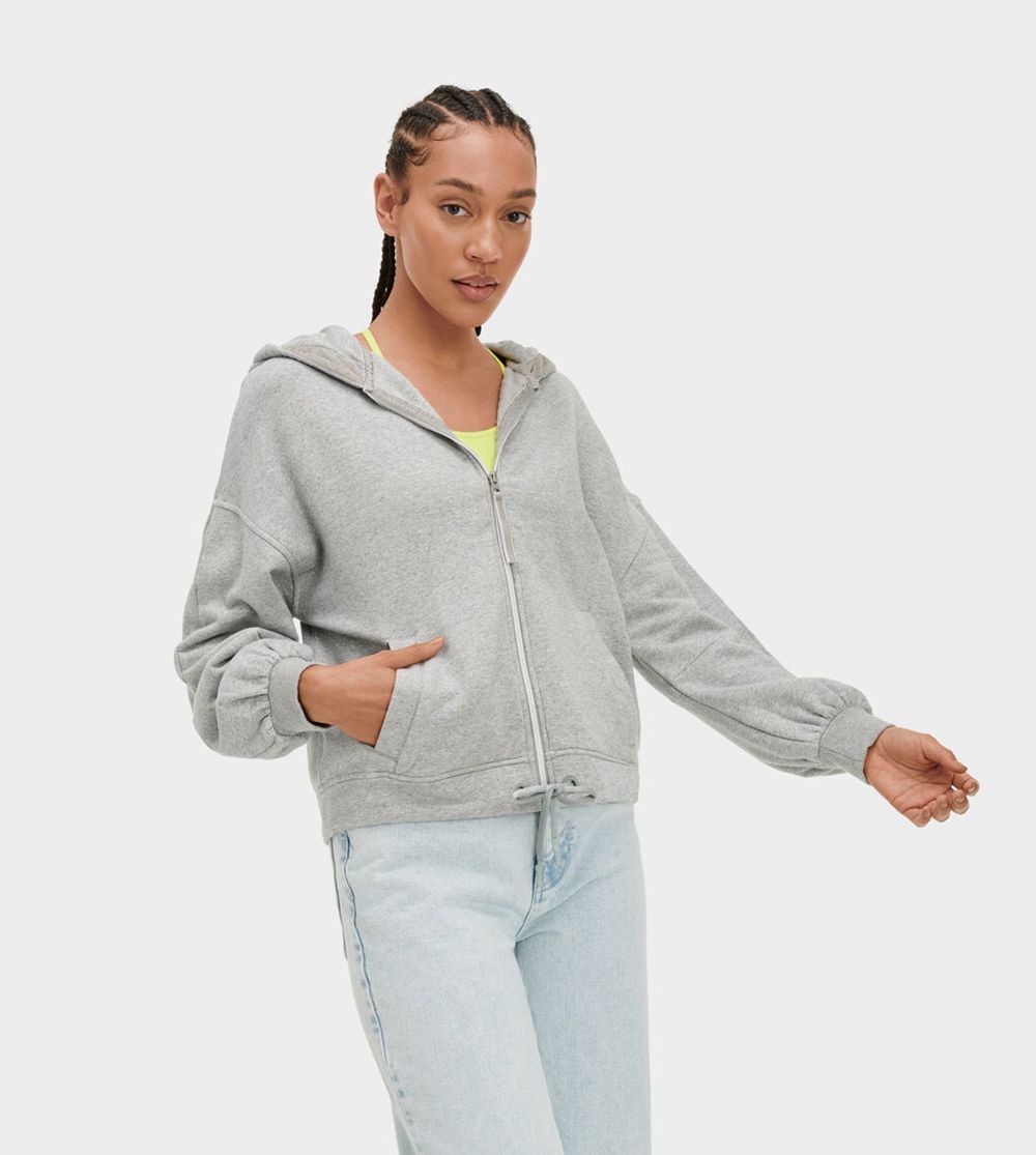 Ugg Hoodie Womens - Ugg Abbi Half Moon Sleeve Grey - 265BLPRQY